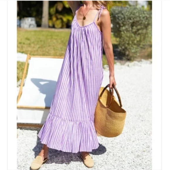 Emerson Fry India Collection Sundress Lavendula Stripe XS/S NWOT
